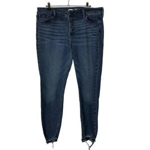 Old Navy Rockstar Super Skinny Raw Hem Button Fly Jeans 14